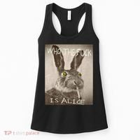 Retro Who The F_ck Is Alice Funny Rabbit  Women's Tank Top thumb 0