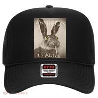 Retro Who The F_ck Is Alice Funny Rabbit  Hat thumb 0