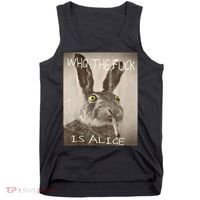 Retro Who The F_ck Is Alice Funny Rabbit  Tank Top thumb 0