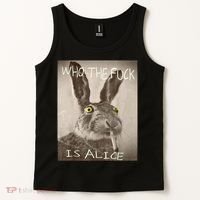 Retro Who The F_ck Is Alice Funny Rabbit  Tank Top thumb 2