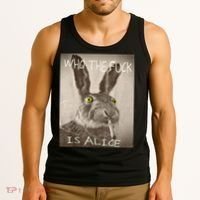 Retro Who The F_ck Is Alice Funny Rabbit  Tank Top thumb 3