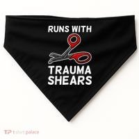 Runs With Trauma Shears EMT Emergency Medical Technician EMS USA-Made Doggie Bandana thumb 0