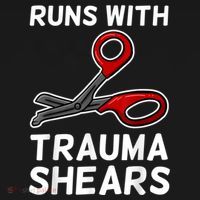 Runs With Trauma Shears EMT Emergency Medical Technician EMS Women's Hoodie thumb 2