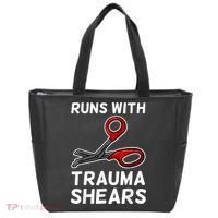 Runs With Trauma Shears EMT Emergency Medical Technician EMS Tote Bag thumb 0