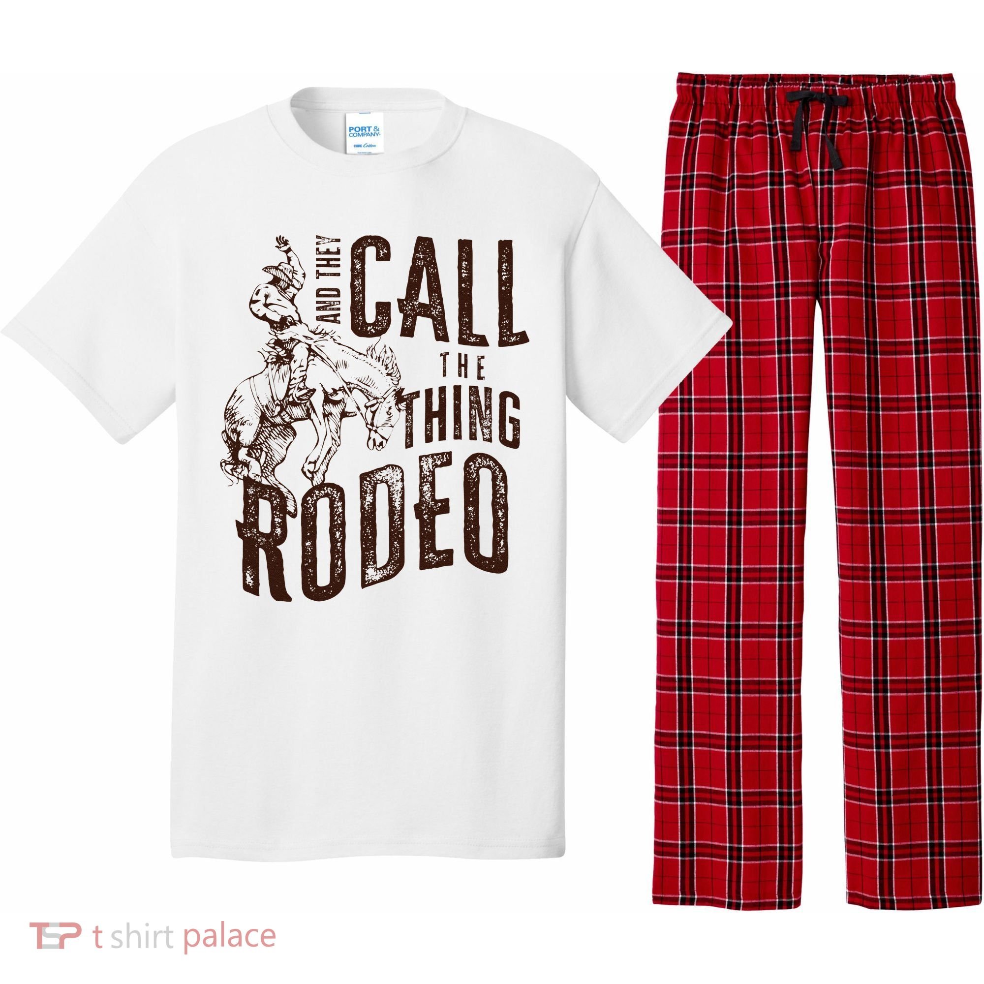 Retro Western They Call The Thing Rodeo Cowboy Howdy Pajama Set