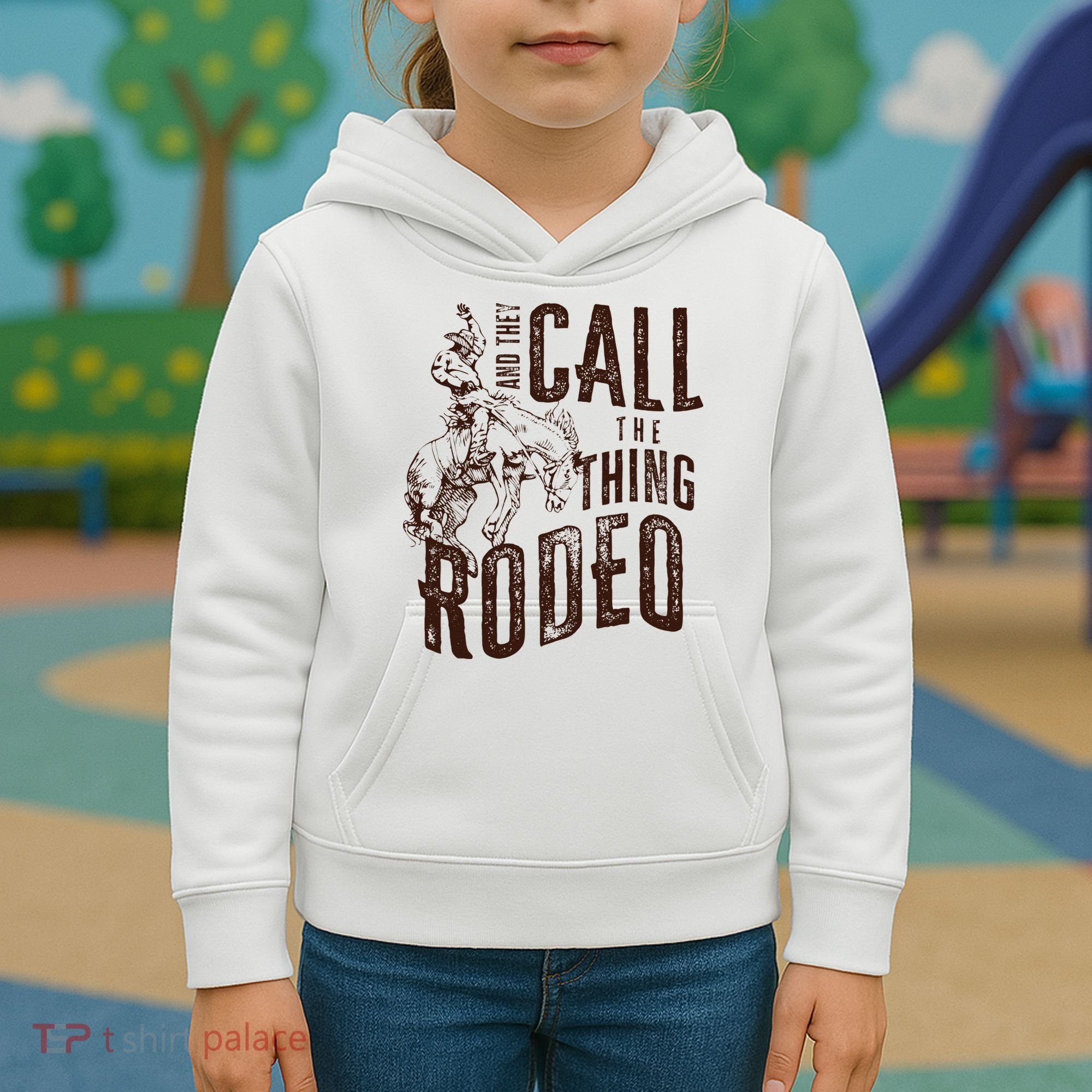 Retro Western They Call The Thing Rodeo Cowboy Howdy Kids Hoodie
