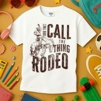 Retro Western They Call The Thing Rodeo Cowboy Howdy Kids T-Shirt thumb 3