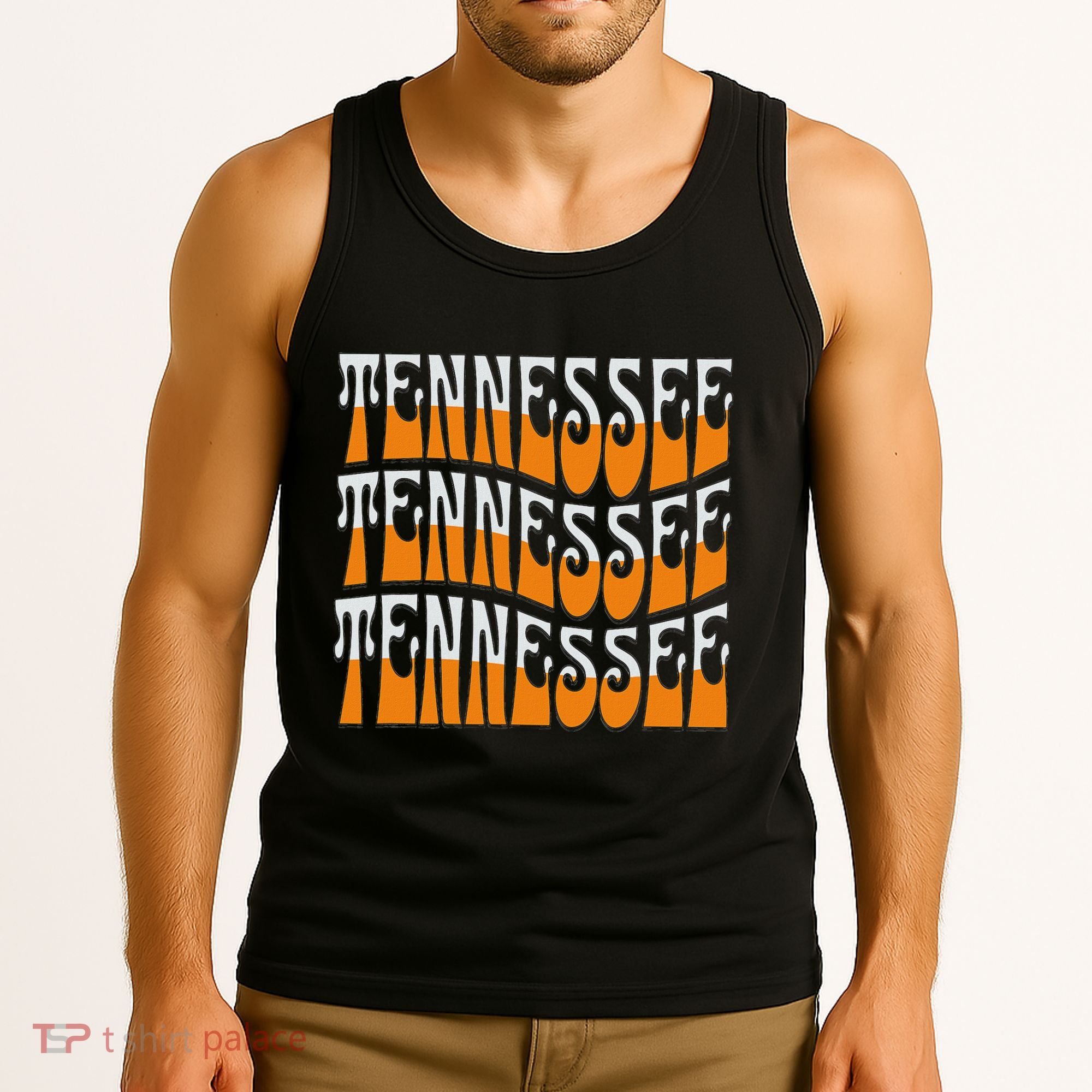 Retro Wavy Tennessee S Tennessee Orange Tank Top