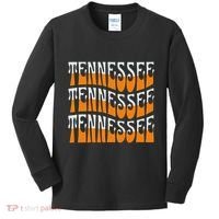 Retro Wavy Tennessee S Tennessee Orange Kids Long Sleeve Shirt thumb 0