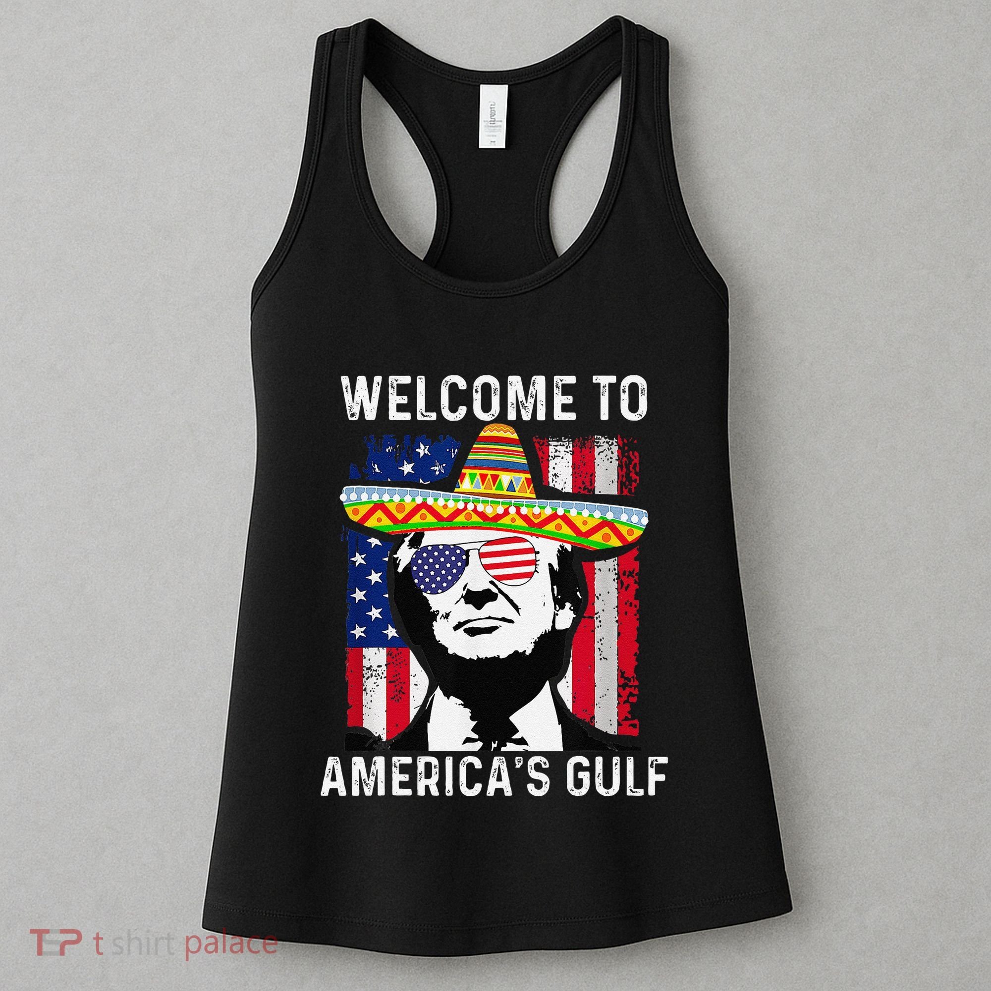 Retro Welcome To AmericaS Gulf Funny Trump Mexico America Women's Tank Top