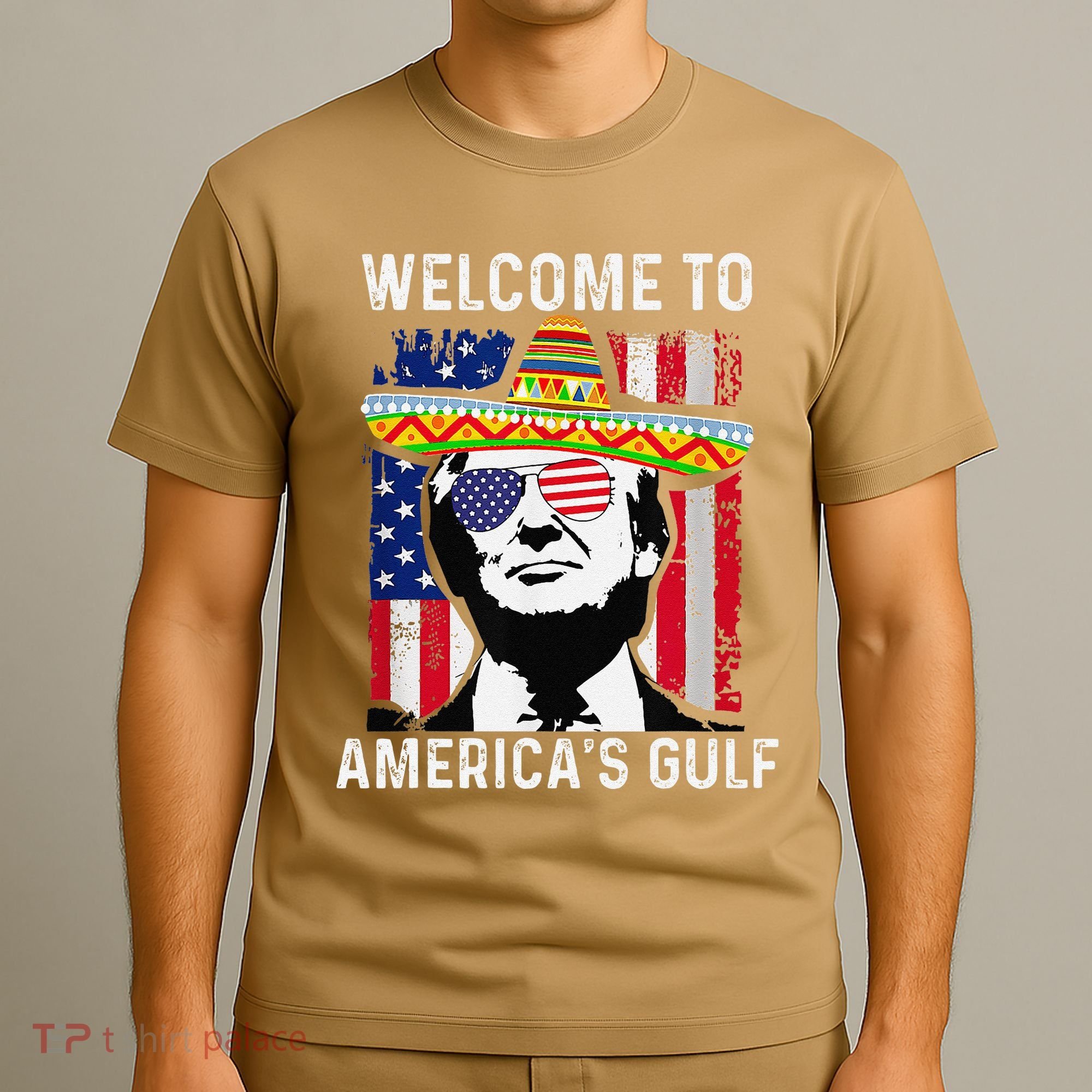 Retro Welcome To AmericaS Gulf Funny Trump Mexico America T-Shirt