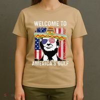 Retro Welcome To AmericaS Gulf Funny Trump Mexico America T-Shirt thumb 4