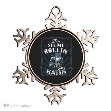 retro Wheelchair They See Me Rollin They Hatin  Ornament