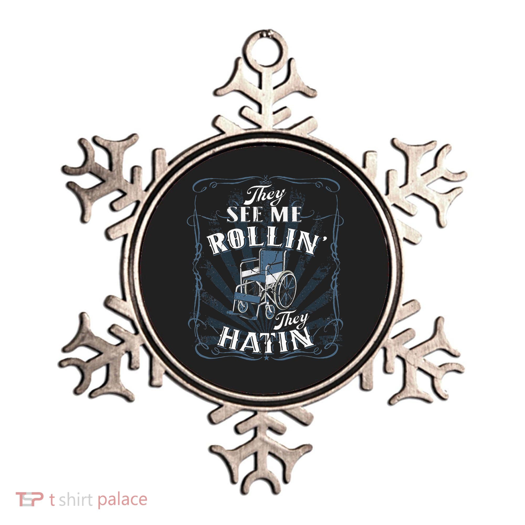 retro Wheelchair They See Me Rollin They Hatin  Ornament