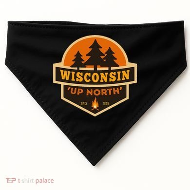 Retro Wisconsin Up North USA-Made Doggie Bandana