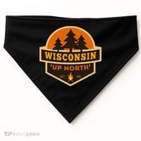 Retro Wisconsin Up North USA-Made Doggie Bandana thumb 0