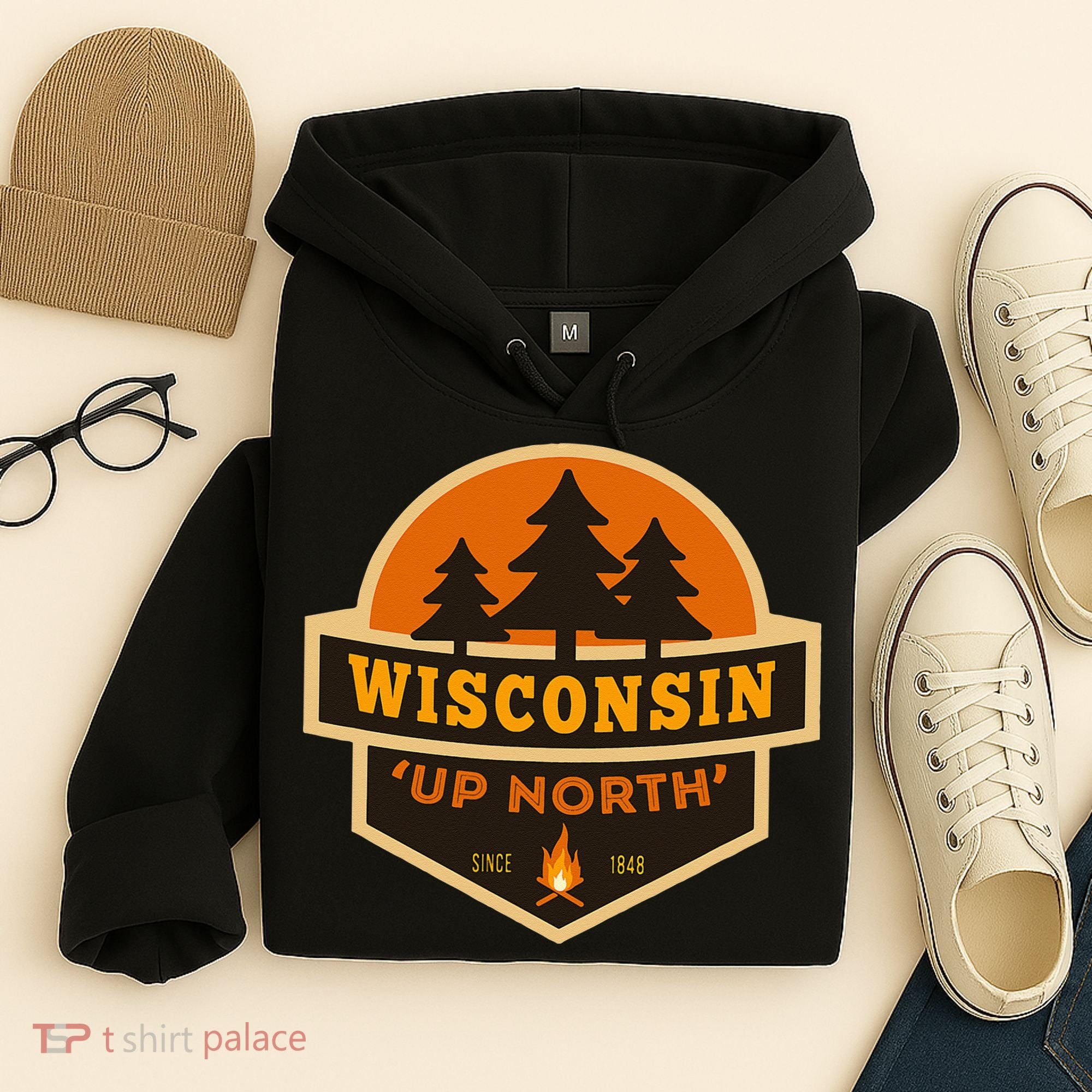 Retro Wisconsin Up North Hoodie