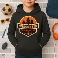 Retro Wisconsin Up North Kids Hoodie thumb 2