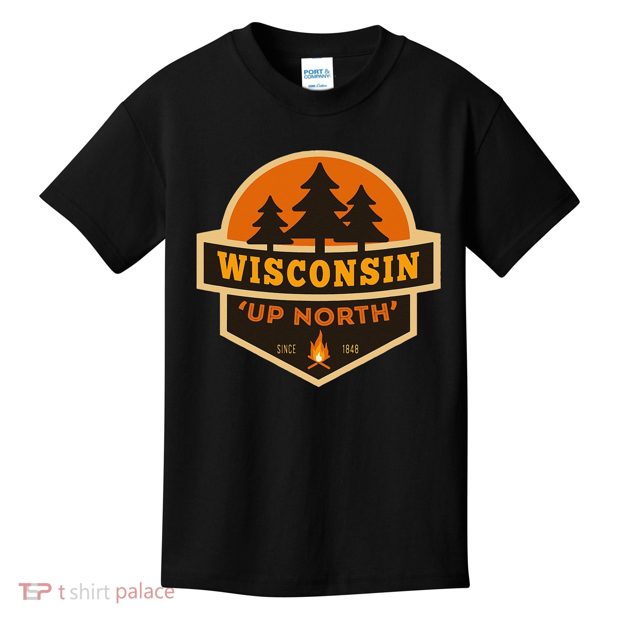 Retro Wisconsin Up North Kids T-Shirt