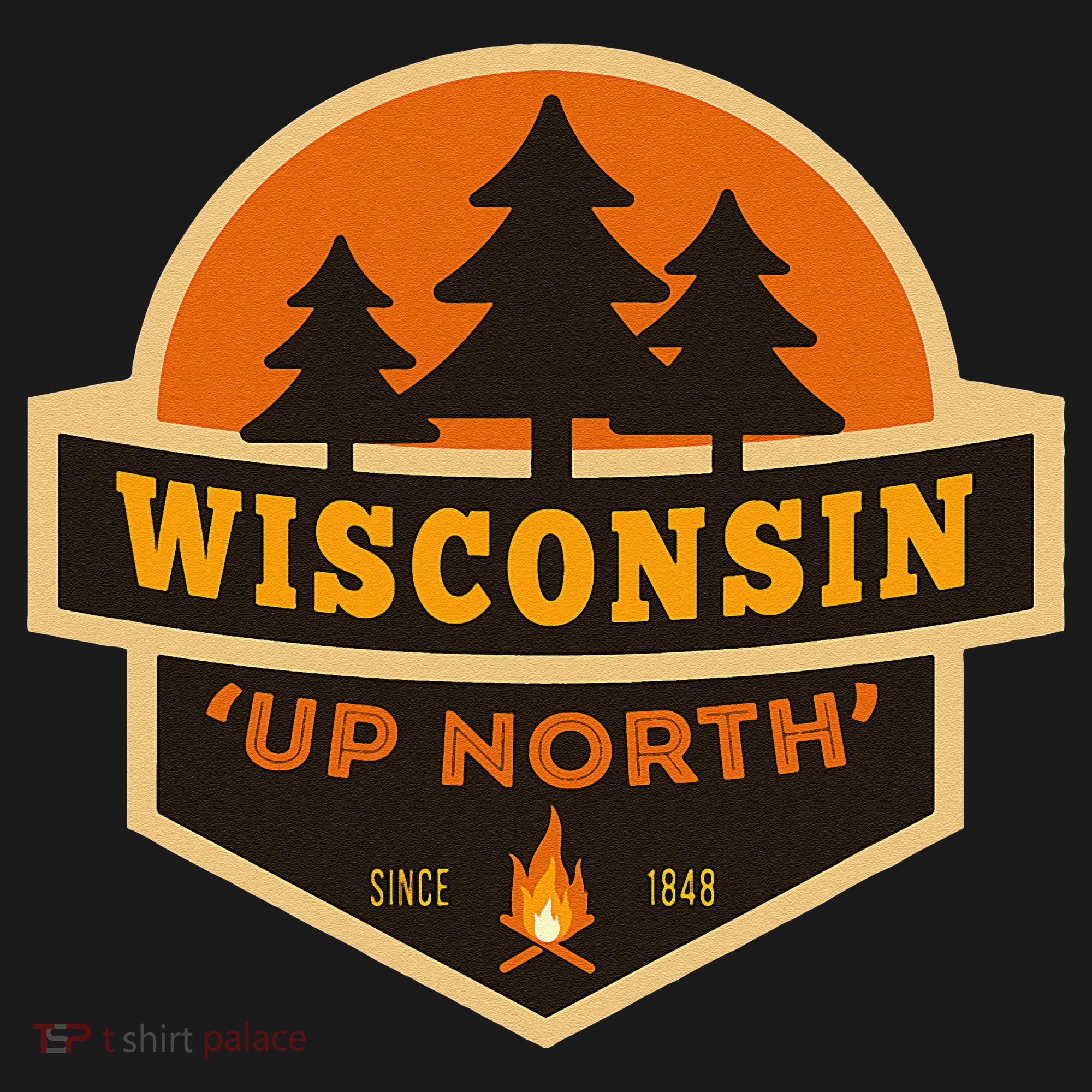 Retro Wisconsin Up North Kids T-Shirt