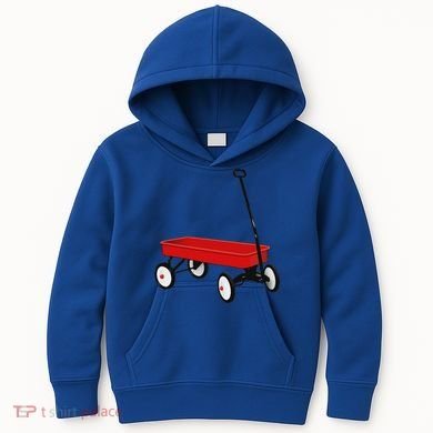 Red Wagon Vintage Toy Kids Hoodie
