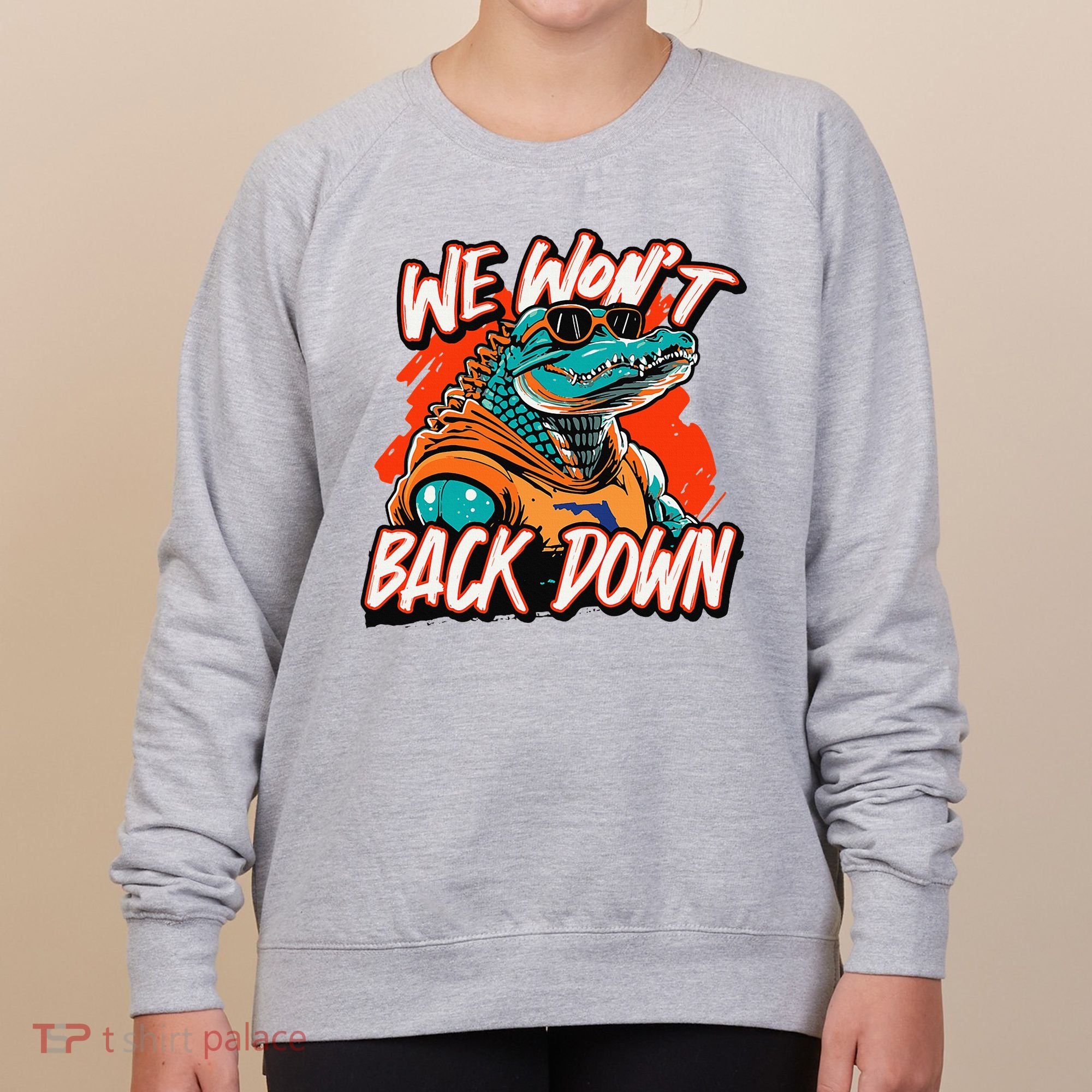 Retro We WonT Back Down Blue And Orange Gator Women's Sweatshirt