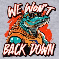 Retro We WonT Back Down Blue And Orange Gator Women's Sweatshirt thumb 2