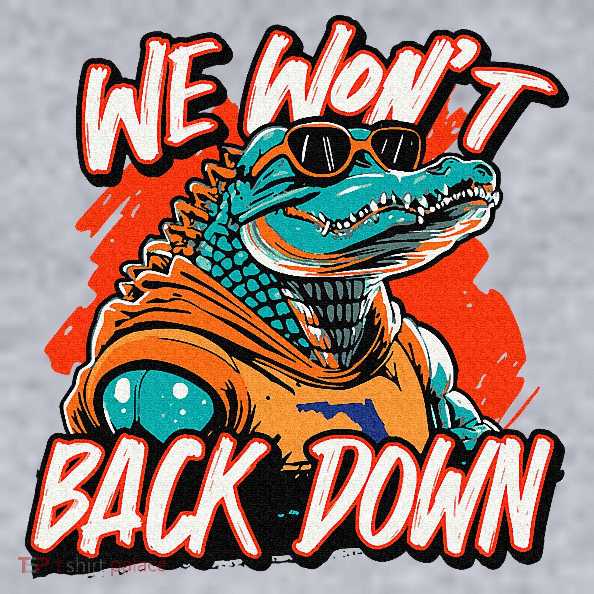 Retro We WonT Back Down Blue And Orange Gator Women's Sweatshirt