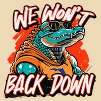 Retro We WonT Back Down Blue And Orange Gator Tote Bag thumb 4
