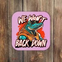 Retro We WonT Back Down Blue And Orange Gator Coaster thumb 0