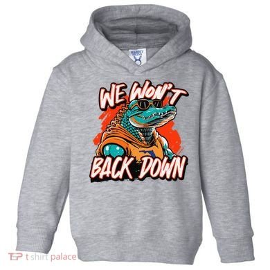 Retro We WonT Back Down Blue And Orange Gator Toddler Hoodie