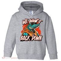Retro We WonT Back Down Blue And Orange Gator Toddler Hoodie thumb 0