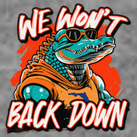 Retro We WonT Back Down Blue And Orange Gator Toddler Hoodie thumb 2