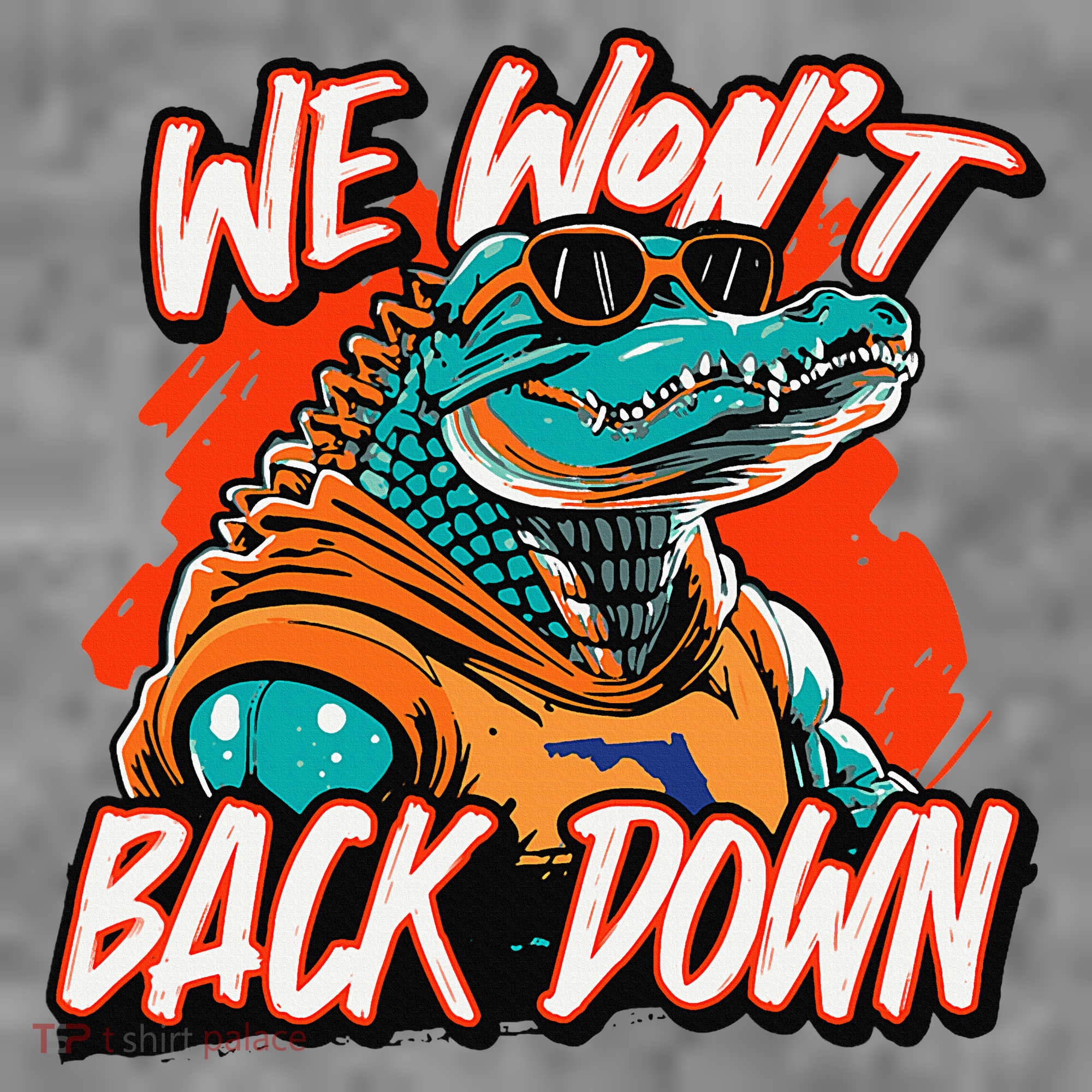 Retro We WonT Back Down Blue And Orange Gator Toddler Hoodie