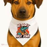 Retro We WonT Back Down Blue And Orange Gator USA-Made Doggie Bandana thumb 1