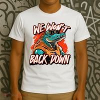 Retro We WonT Back Down Blue And Orange Gator T-Shirt thumb 3