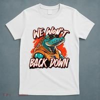Retro We WonT Back Down Blue And Orange Gator T-Shirt thumb 5