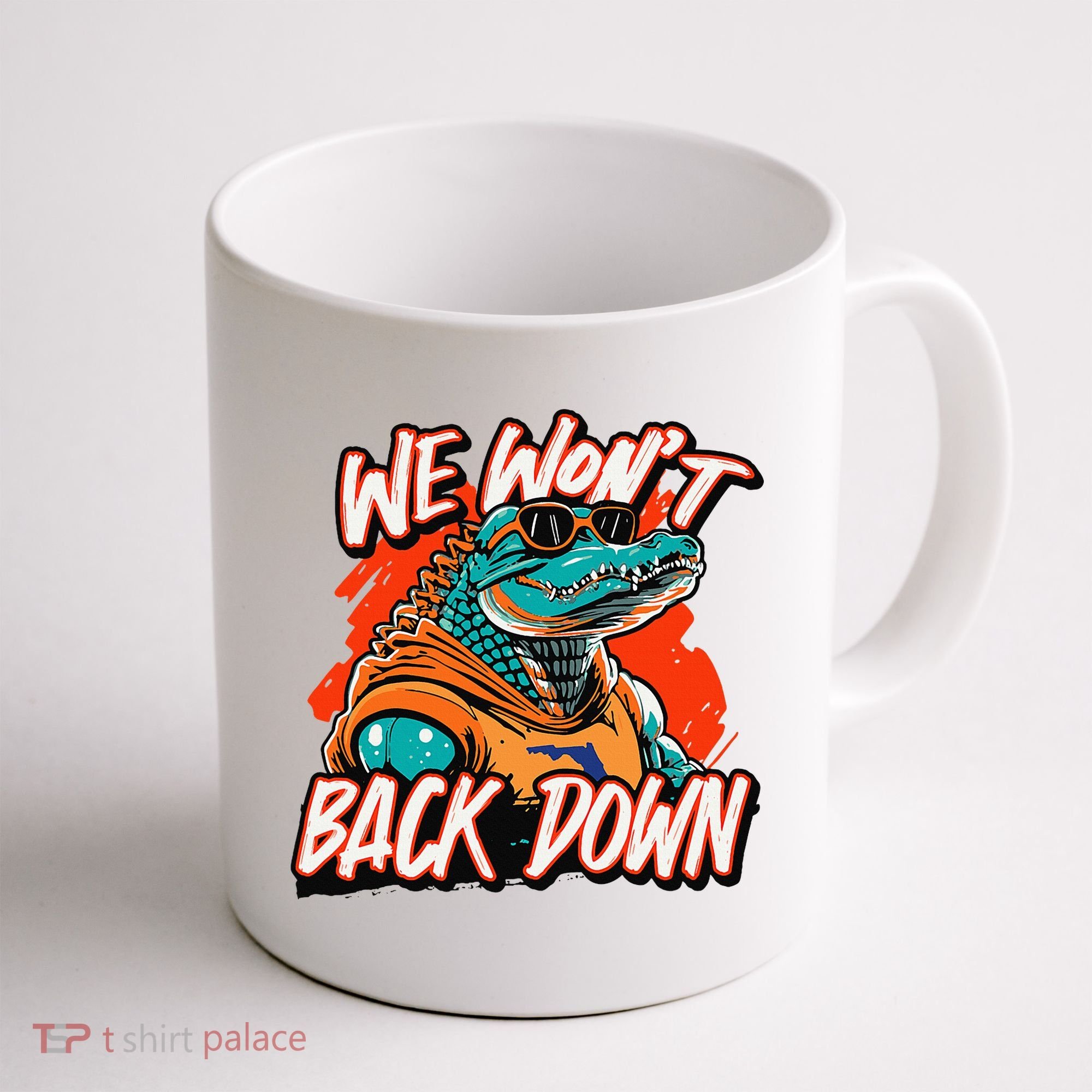 Retro We WonT Back Down Blue And Orange Gator Coffee Mug
