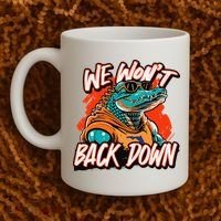 Retro We WonT Back Down Blue And Orange Gator Coffee Mug thumb 2