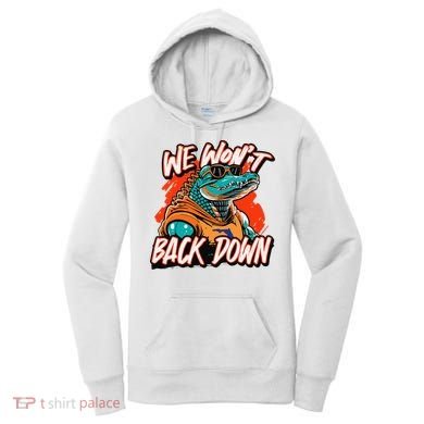 Retro We WonT Back Down Blue And Orange Gator Women's Hoodie
