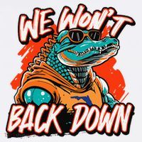 Retro We WonT Back Down Blue And Orange Gator Mousepad thumb 1
