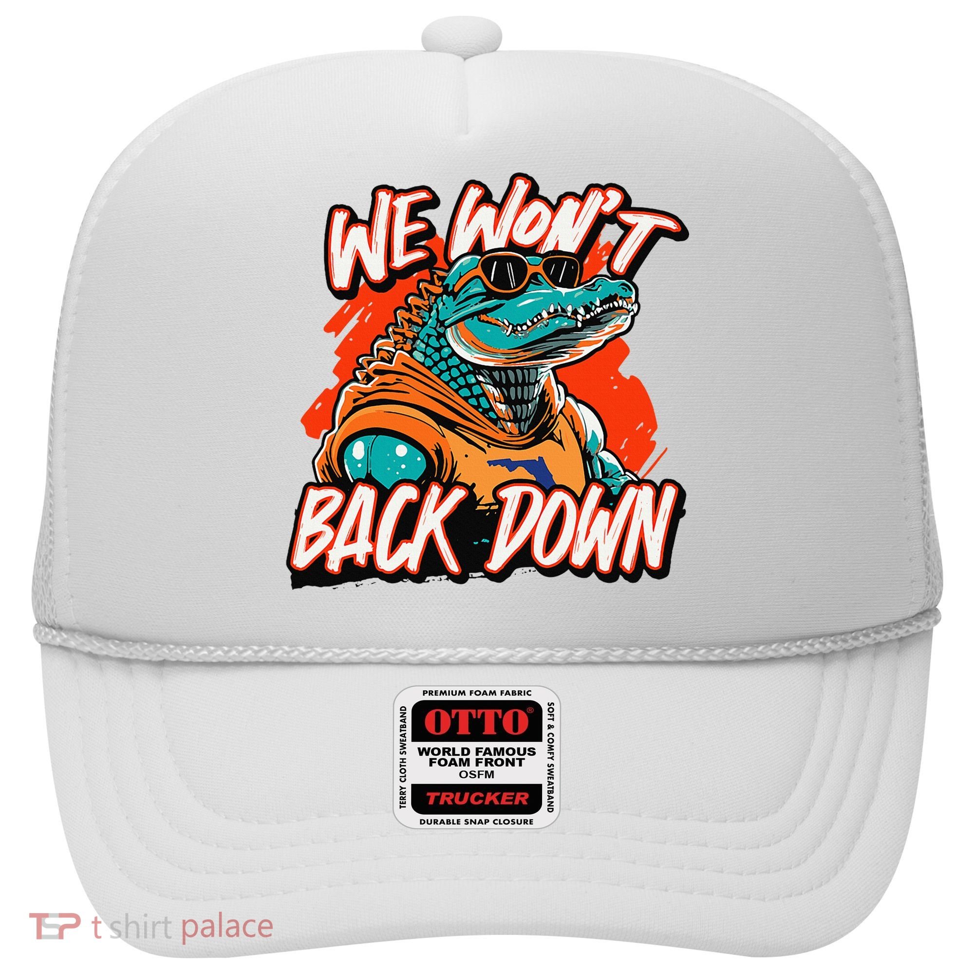 Retro We WonT Back Down Blue And Orange Gator Hat