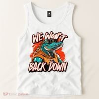 Retro We WonT Back Down Blue And Orange Gator Tank Top thumb 2