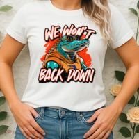 Retro We WonT Back Down Blue And Orange Gator Women's T-Shirt thumb 2