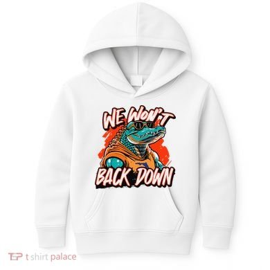 Retro We WonT Back Down Blue And Orange Gator Kids Hoodie