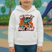 Retro We WonT Back Down Blue And Orange Gator Kids Hoodie thumb 3