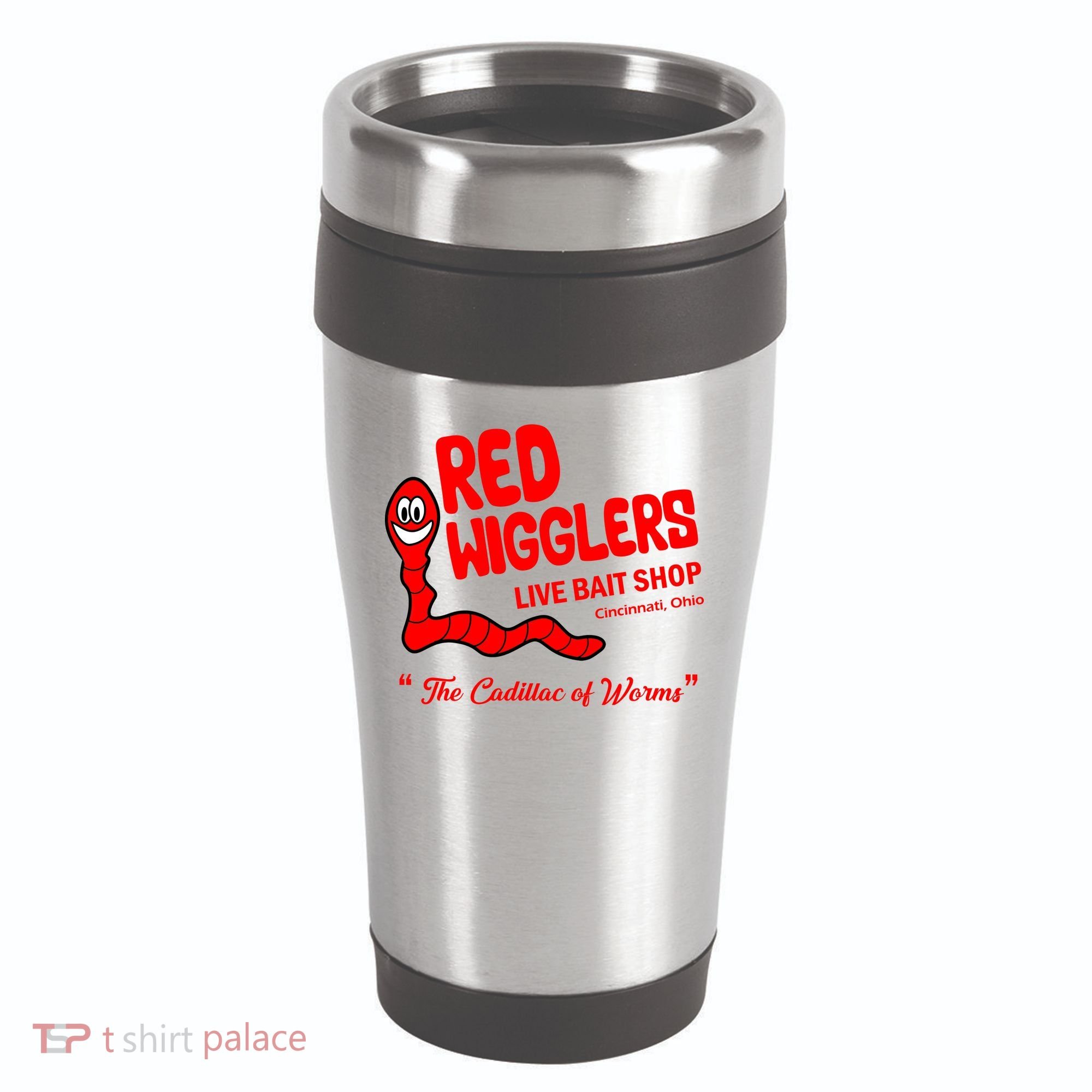 Red Wigglers WKRP In Cincinnati 16oz Travel Tumbler