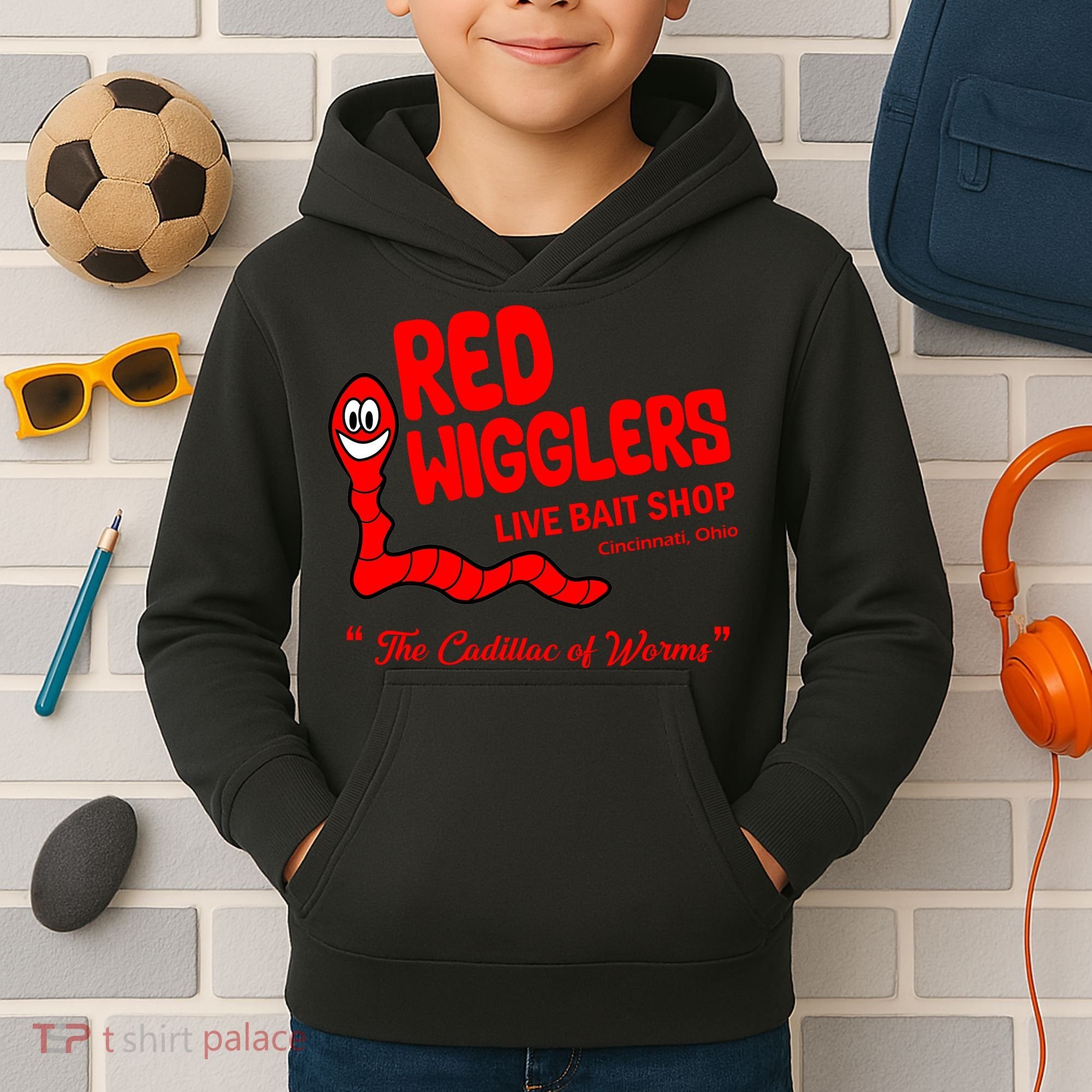 Red Wigglers WKRP In Cincinnati Kids Hoodie