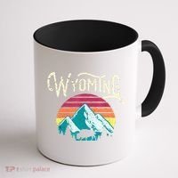 Retro Wyoming, WY Mountains State Wildlife Gift Coffee Mug thumb 1