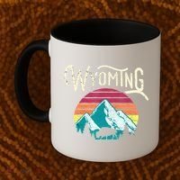 Retro Wyoming, WY Mountains State Wildlife Gift Coffee Mug thumb 2